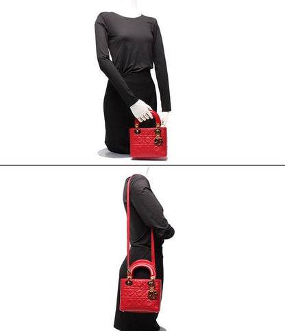 Christian Dior 2way Handbag Shoulder Bag Shoulder Canage Lady Dior Mini Women