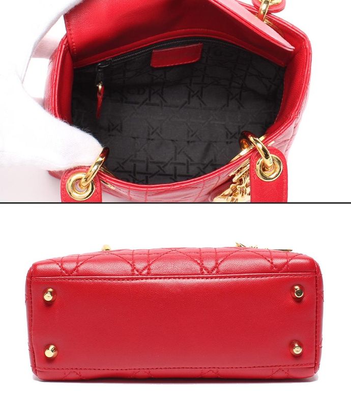 Christian Dior 2way Handbag Shoulder Bag Shoulder Canage Lady Dior Mini Women