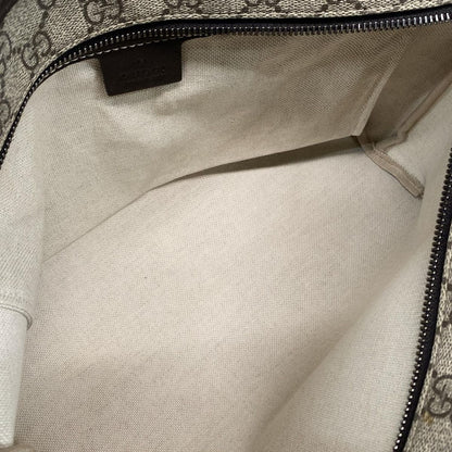 Gucci Handbag GG Plus/gg Supreme 211138 Beige X Dark Brown Leather