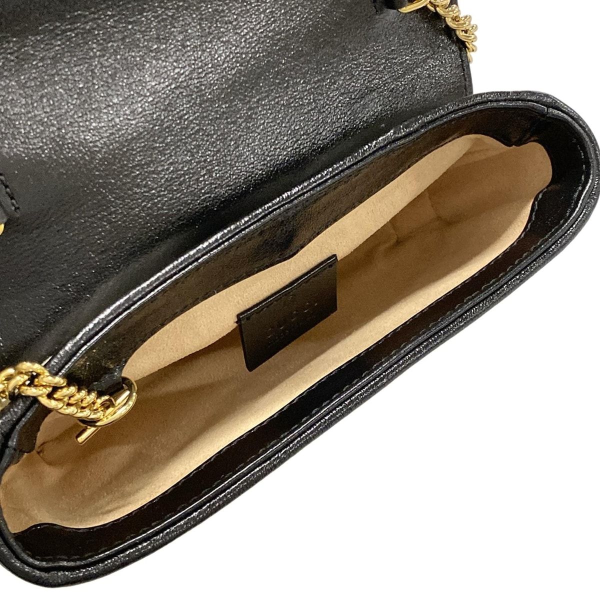 Gucci Shoulder Bag Excellent Condition Ggmarmont 574969 White X Light Brown X