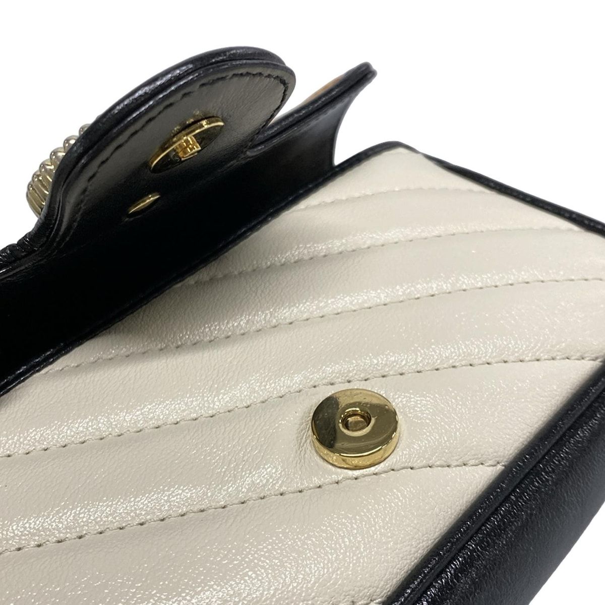 Gucci Shoulder Bag Excellent Condition Ggmarmont 574969 White X Light Brown X