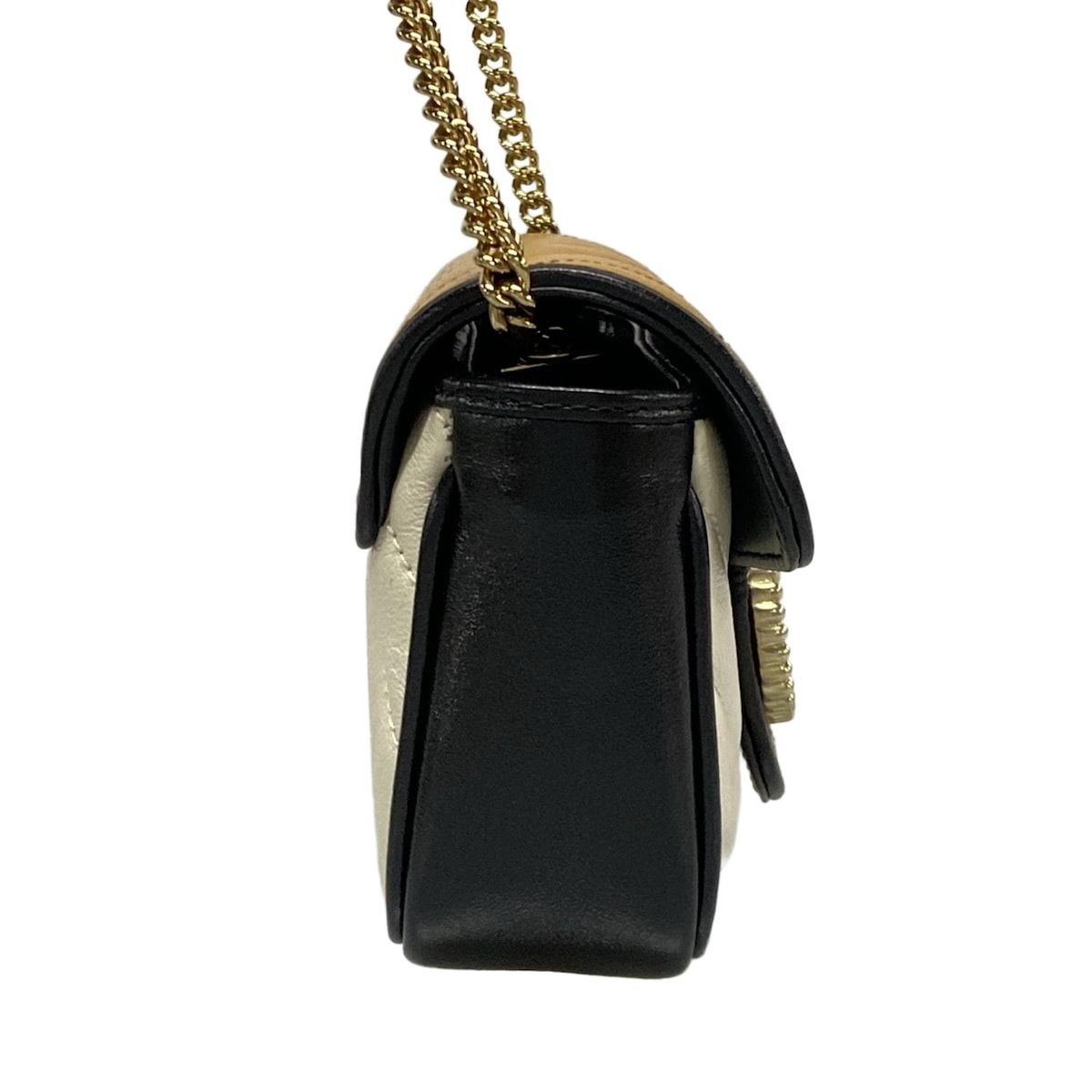 Gucci Shoulder Bag Excellent Condition Ggmarmont 574969 White X Light Brown X