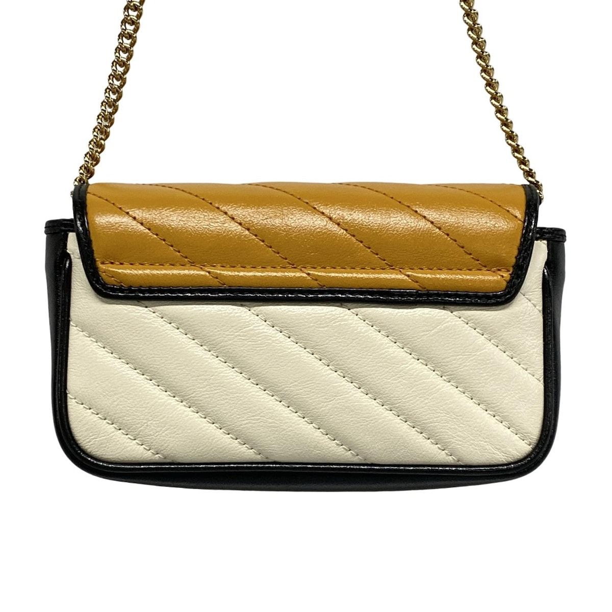 Gucci Shoulder Bag Excellent Condition Ggmarmont 574969 White X Light Brown X