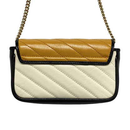 Gucci Shoulder Bag Excellent Condition Ggmarmont 574969 White X Light Brown X