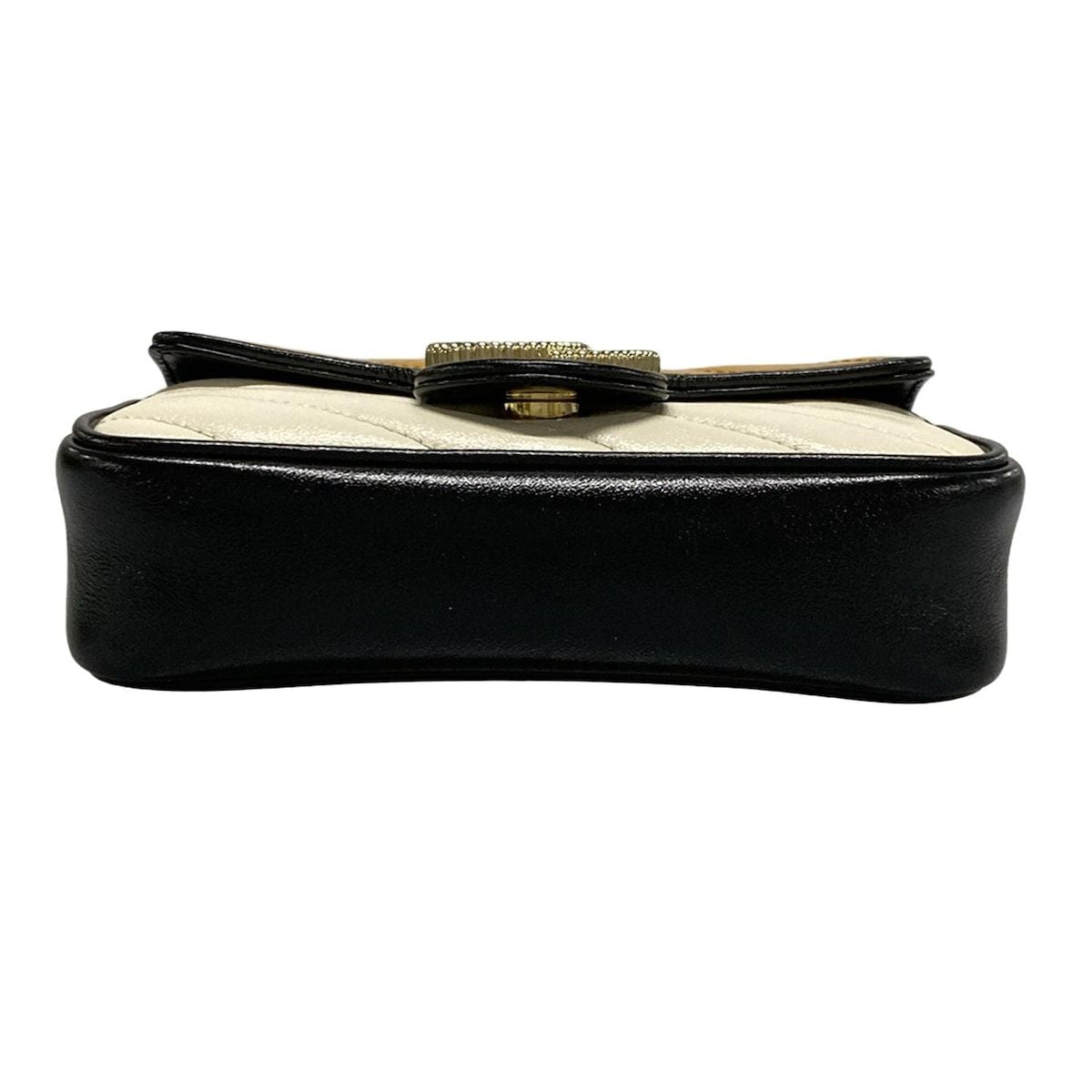 Gucci Shoulder Bag Excellent Condition Ggmarmont 574969 White X Light Brown X