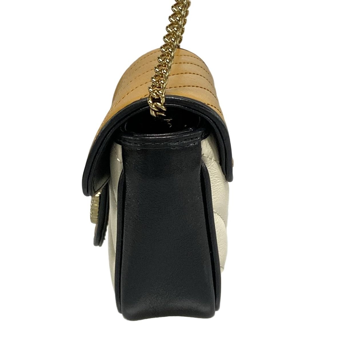 Gucci Shoulder Bag Excellent Condition Ggmarmont 574969 White X Light Brown X