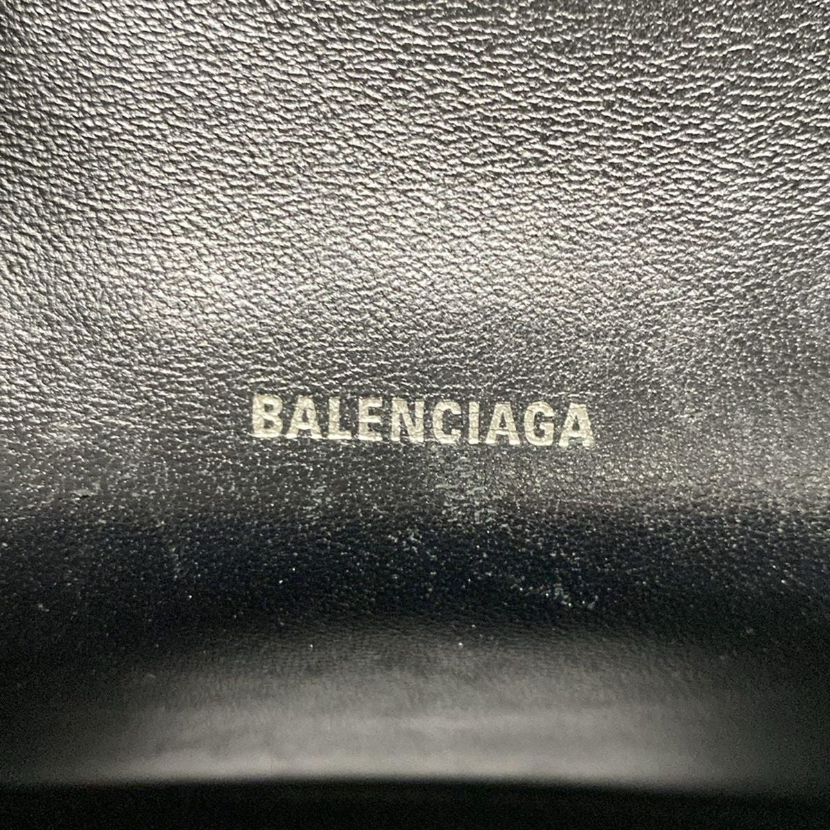 Balenciaga Waist Pouch Hour Glass 610460 Black X White Mini Bag/graffiti Leather