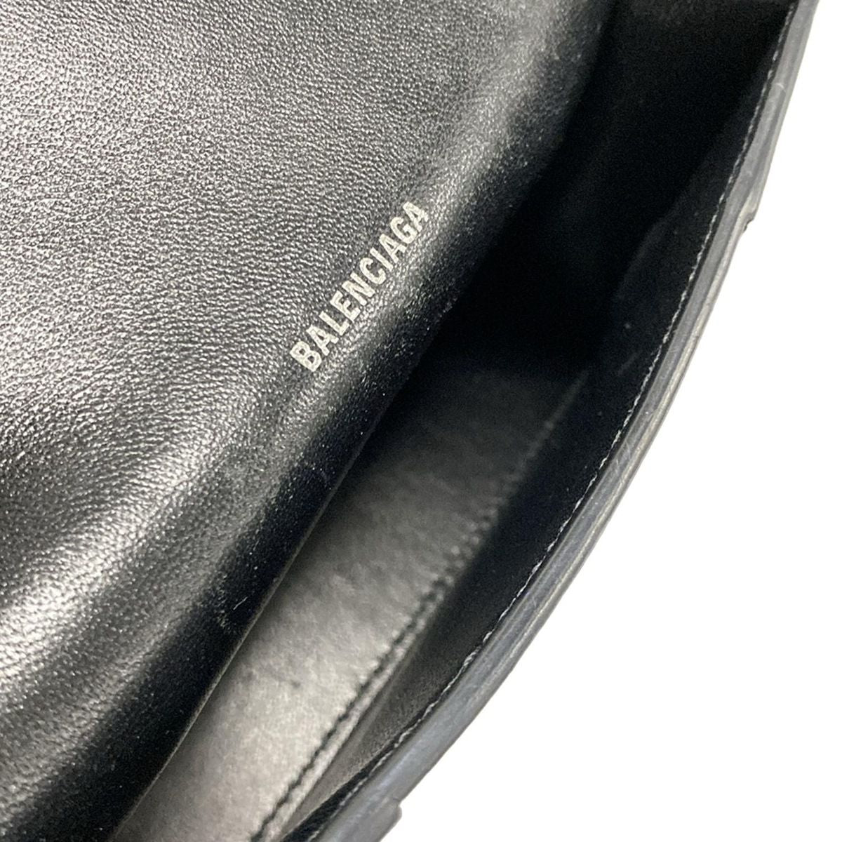 Balenciaga Waist Pouch Hour Glass 610460 Black X White Mini Bag/graffiti Leather