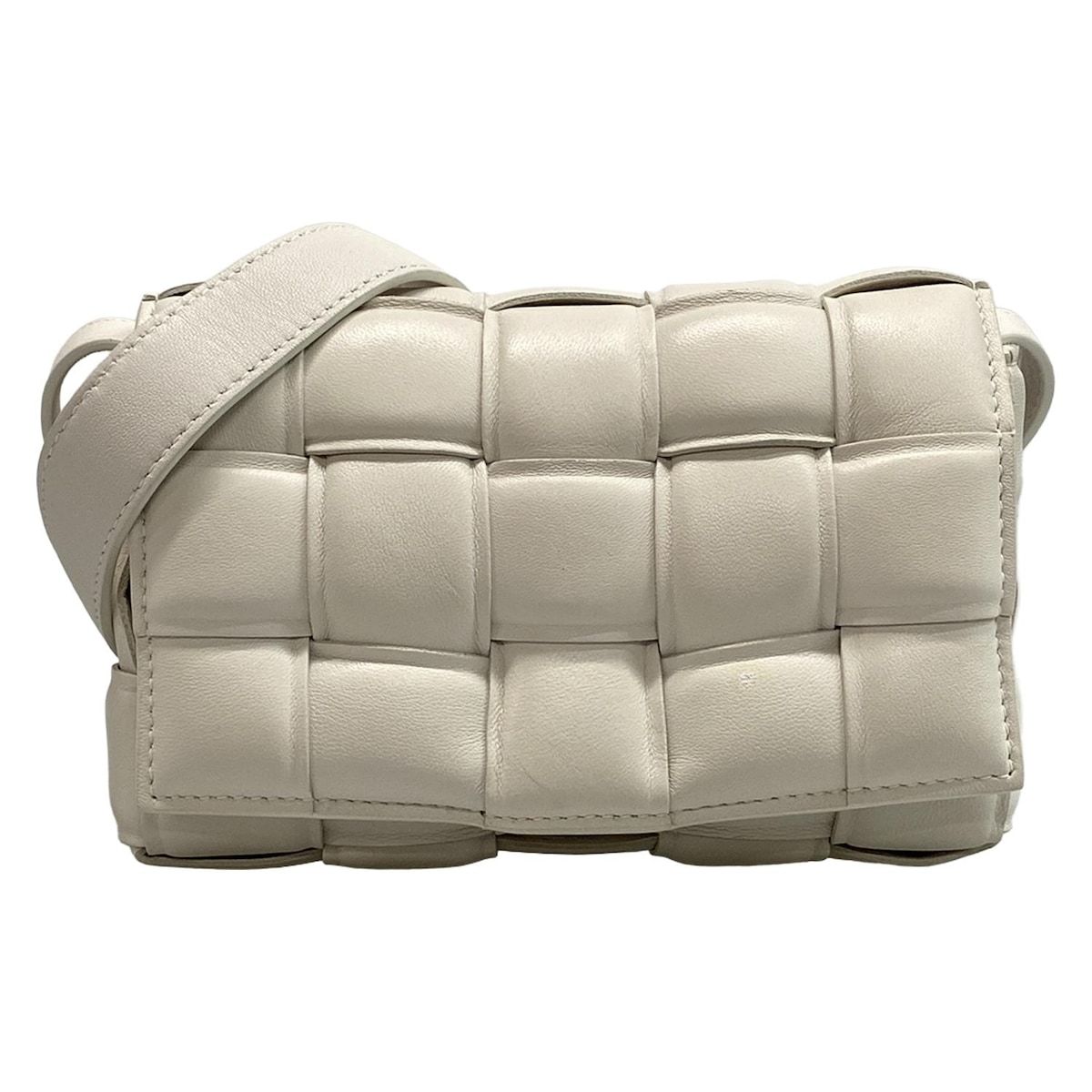 Bottega Veneta Shoulder Bag Padded Cassette White Leather