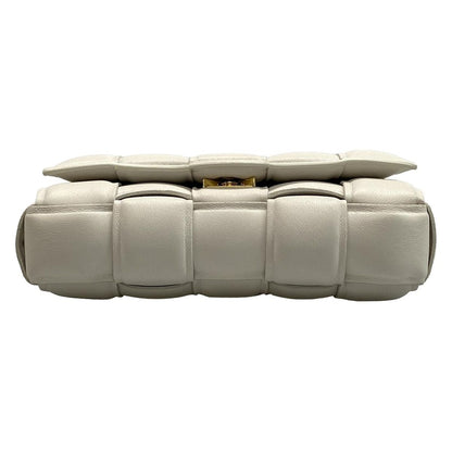 Bottega Veneta Shoulder Bag Padded Cassette White Leather