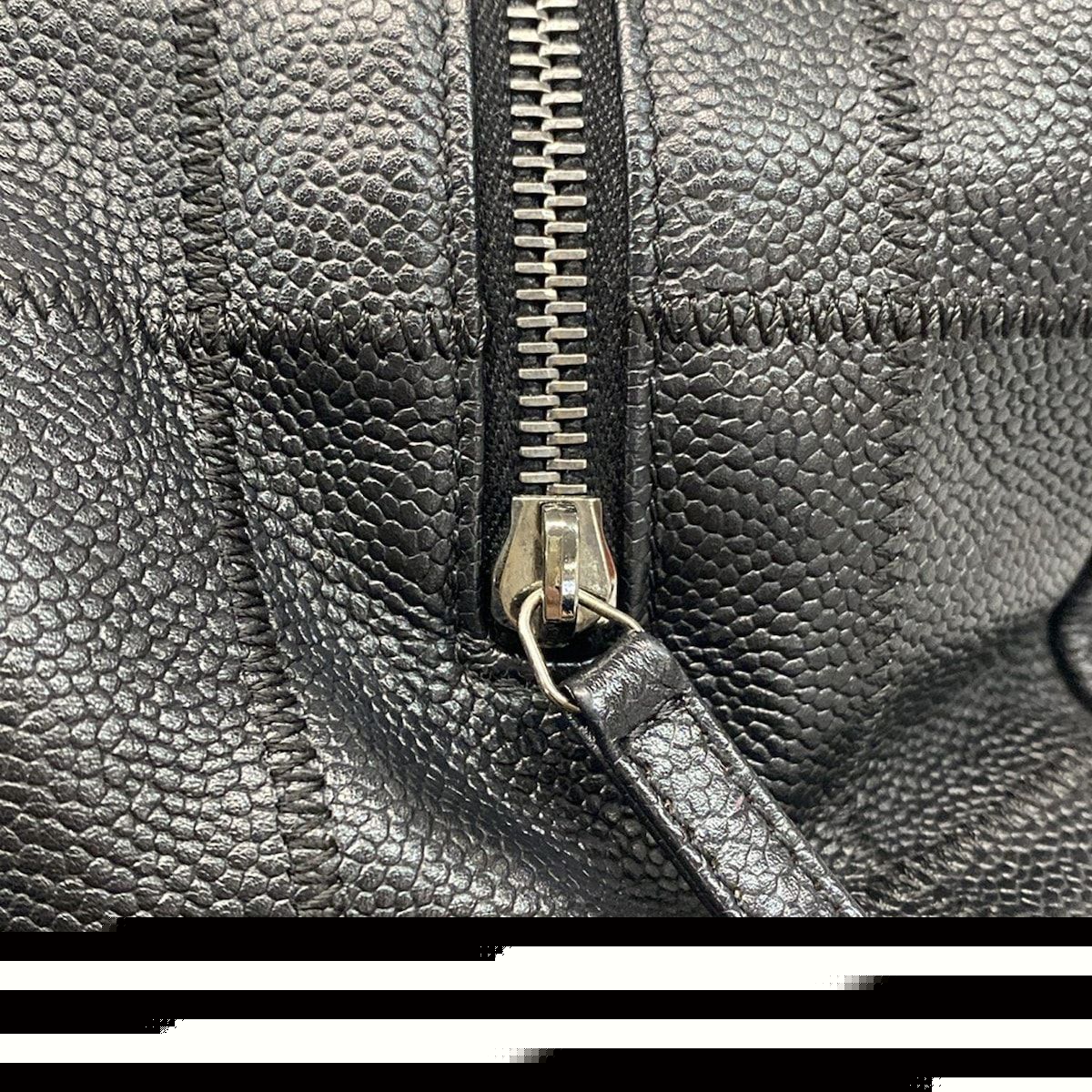 Chanel Shoulder Bag Chocolate Bar A26135 Black Silver Hardware