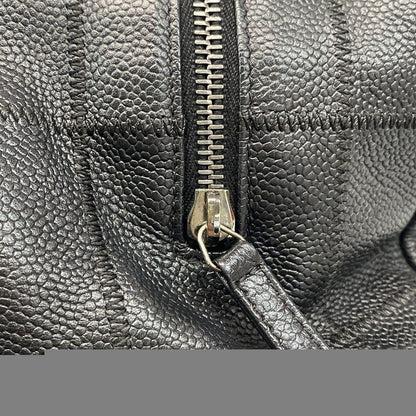 Chanel Shoulder Bag Chocolate Bar A26135 Black Silver Hardware