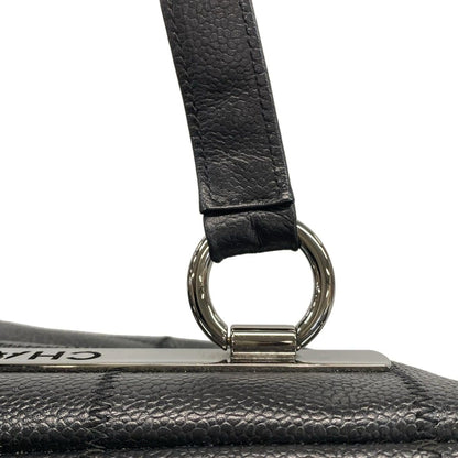 Chanel Shoulder Bag Chocolate Bar A26135 Black Silver Hardware