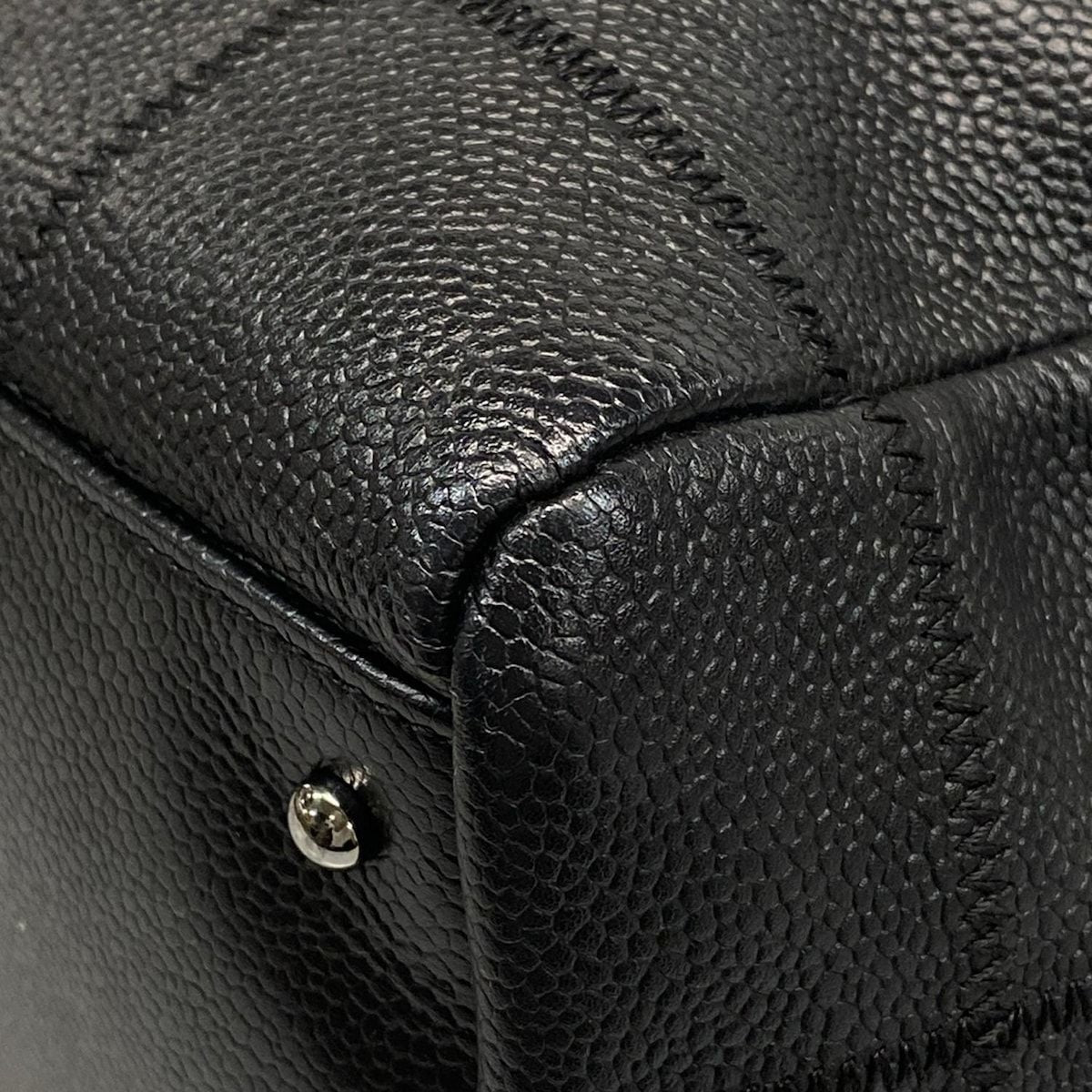 Chanel Shoulder Bag Chocolate Bar A26135 Black Silver Hardware