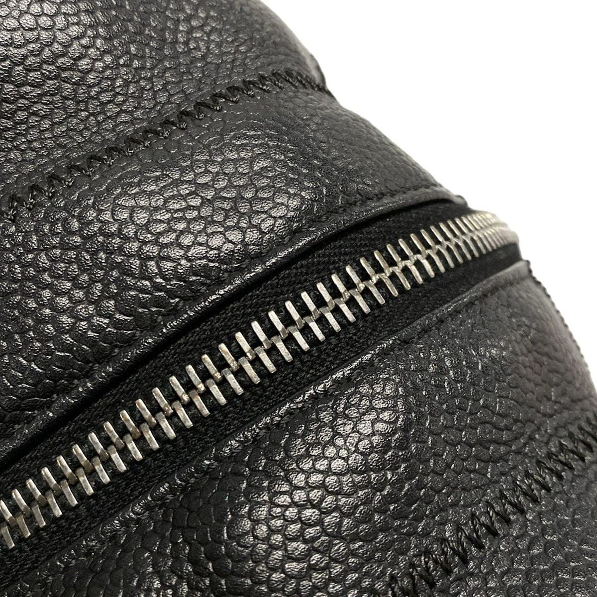 Chanel Shoulder Bag Chocolate Bar A26135 Black Silver Hardware