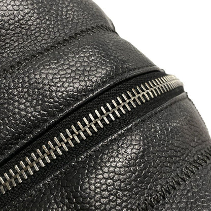 Chanel Shoulder Bag Chocolate Bar A26135 Black Silver Hardware