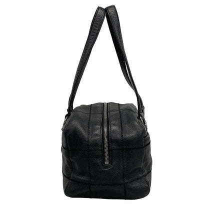 Chanel Shoulder Bag Chocolate Bar A26135 Black Silver Hardware