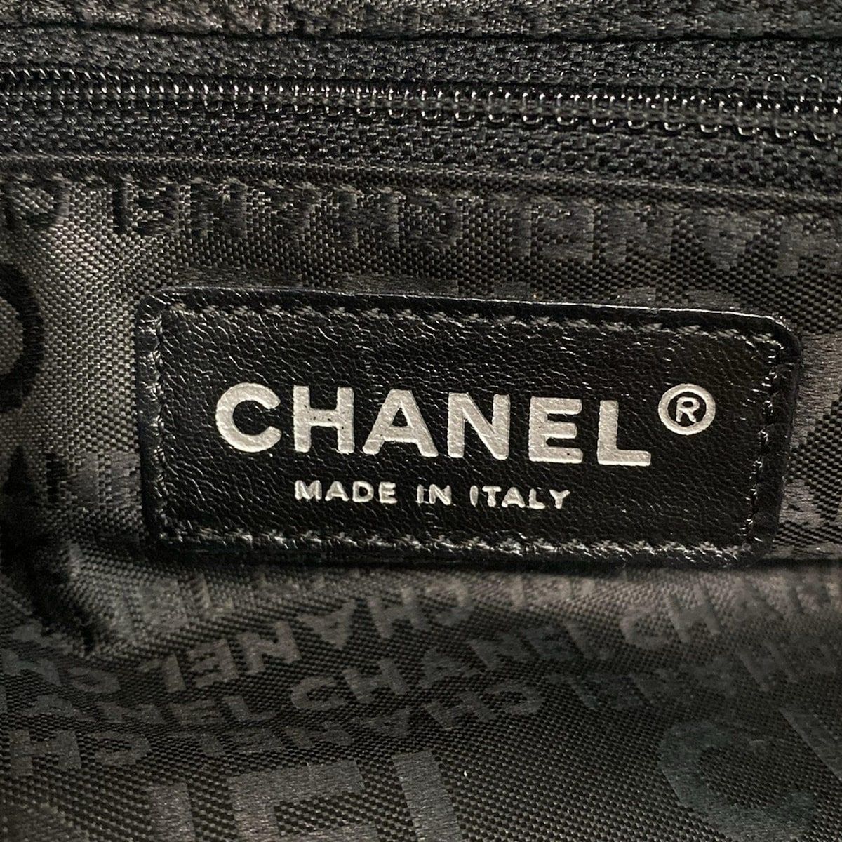 Chanel Shoulder Bag Chocolate Bar A26135 Black Silver Hardware