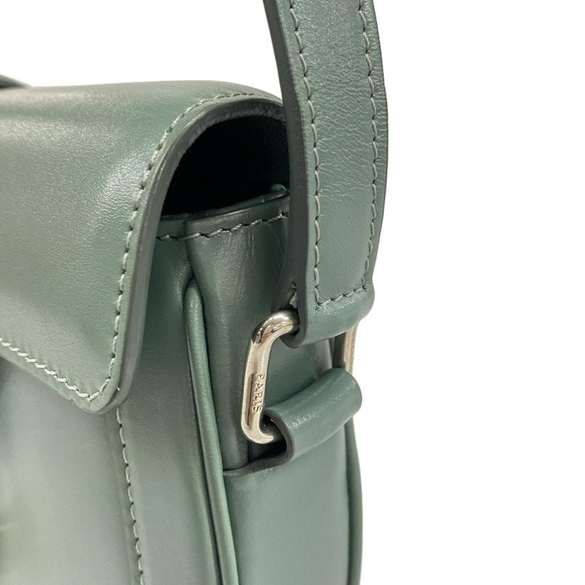 Celine Shoulder Bag Small Buzas 16 Blue Gray Leather