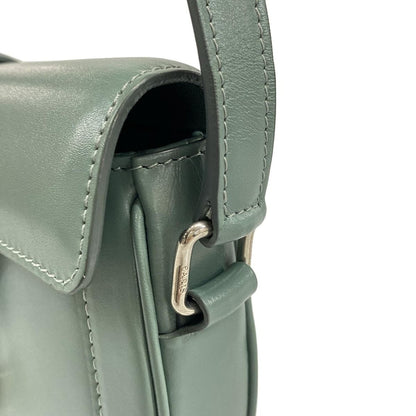 Celine Shoulder Bag Small Buzas 16 Blue Gray Leather