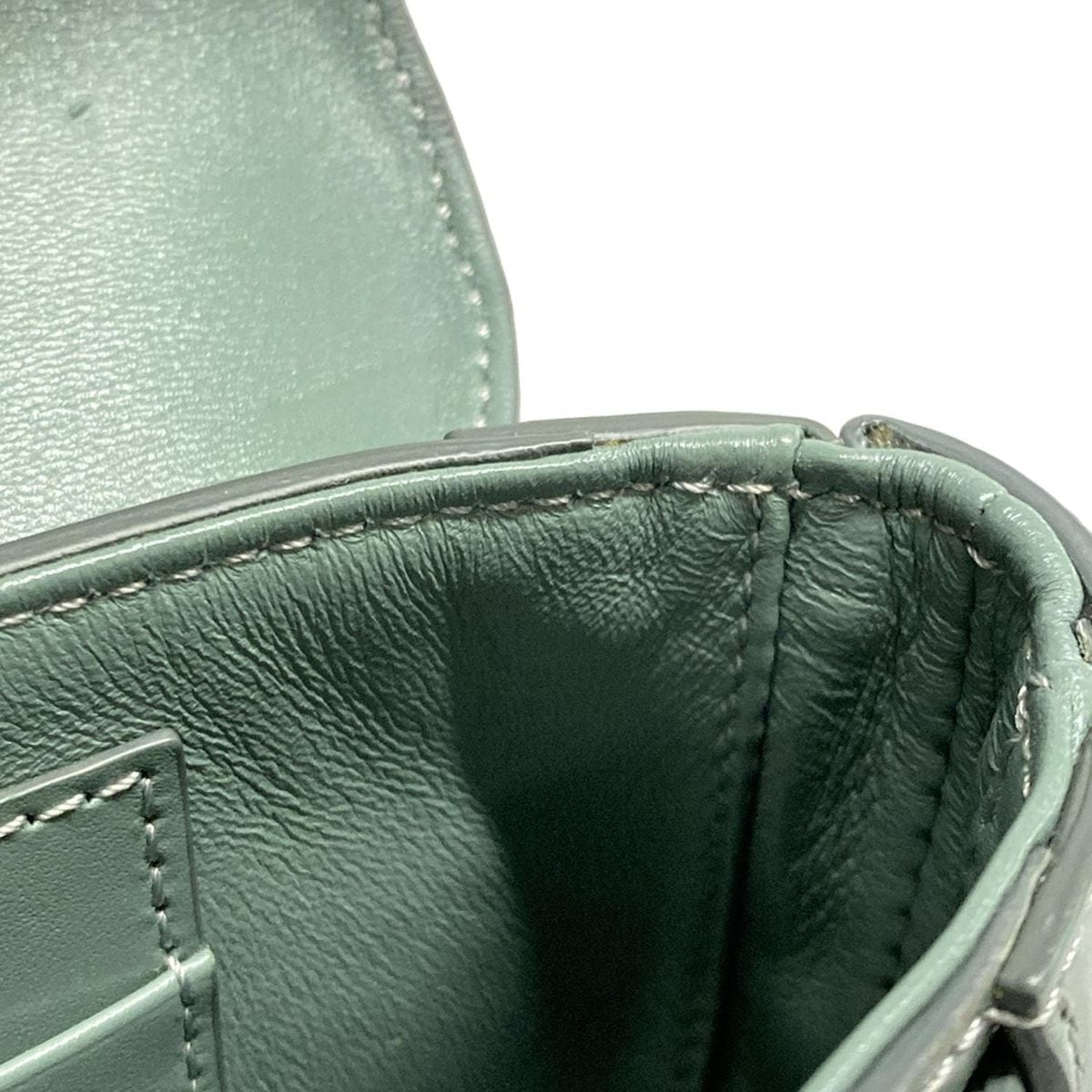 Celine Shoulder Bag Small Buzas 16 Blue Gray Leather