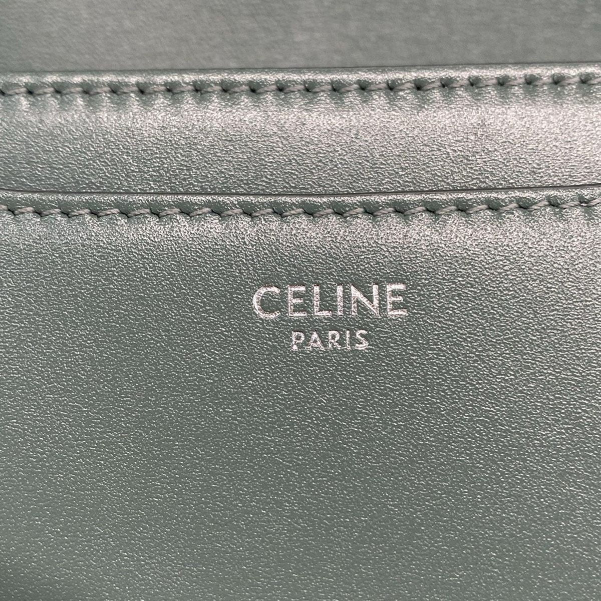 Celine Shoulder Bag Small Buzas 16 Blue Gray Leather