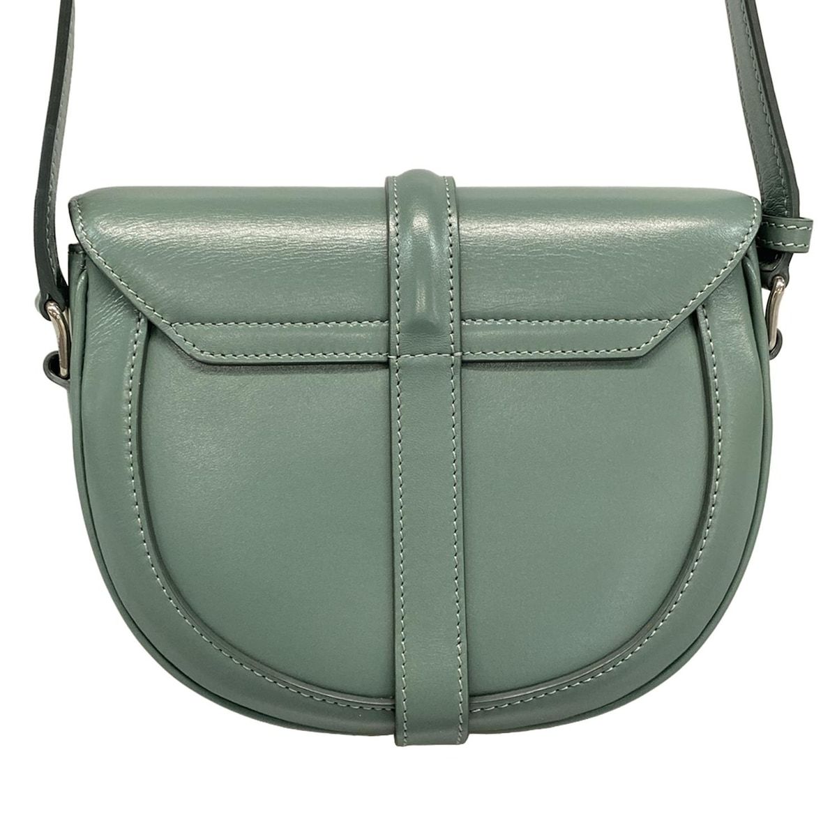 Celine Shoulder Bag Small Buzas 16 Blue Gray Leather