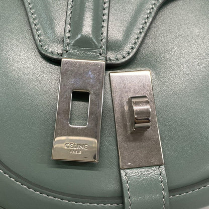 Celine Shoulder Bag Small Buzas 16 Blue Gray Leather