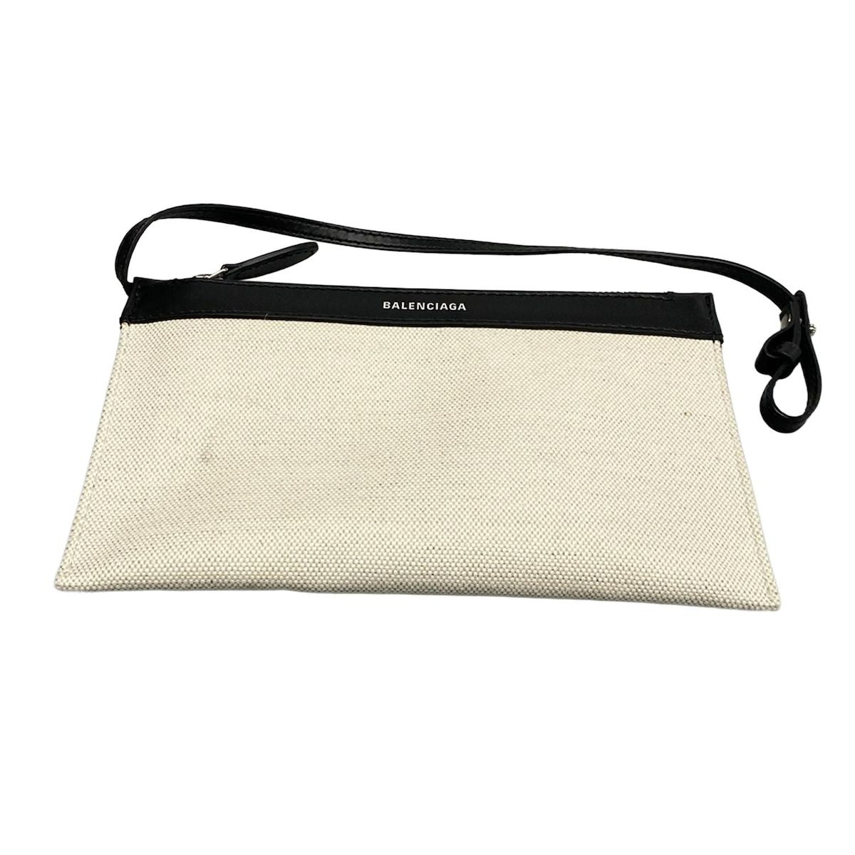 Balenciaga Tote Bag Navy Cabas S 339933 Black X Ivory Rope Handle Leather