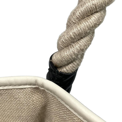 Balenciaga Tote Bag Navy Cabas S 339933 Black X Ivory Rope Handle Leather