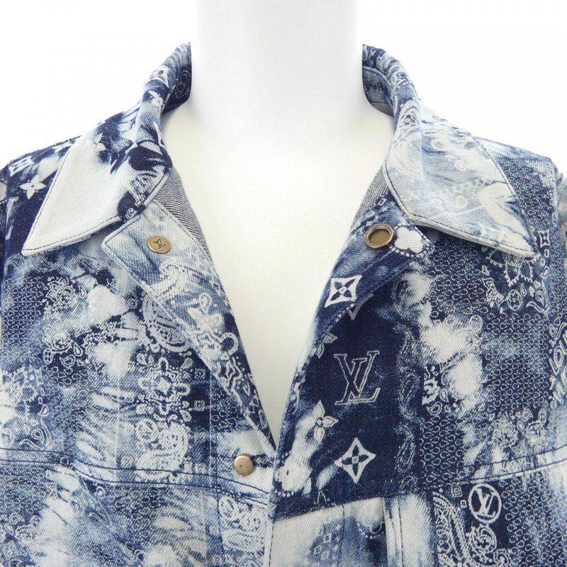 Louis Vuitton Monogram Bandana Short Sleeve Denim Shirt Hns17wnw2 S Shirt