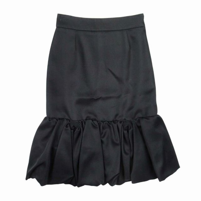 17aw Prada Balloon Mimore Skirt Semi Tight Silhouette Below Knee Length Wool