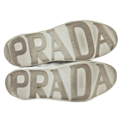 Prada 1e319l Heart Wappen Studded Sneakers Low Cut Leather 36.5 White - Mnk3