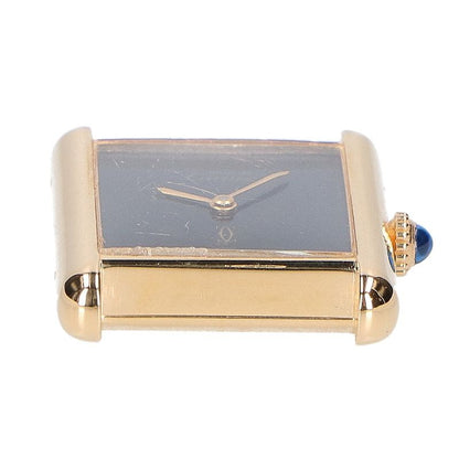 Cartier 76-81 925 Must Tank Vermeil Lm Black Dial with Manual Winding