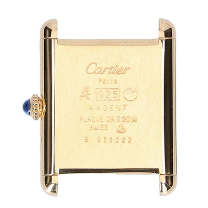 Cartier 76-81 925 Must Tank Vermeil Lm Black Dial with Manual Winding