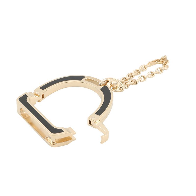 Hermes Glove Holder Ideal Black Champagne Gold Metal Gloves