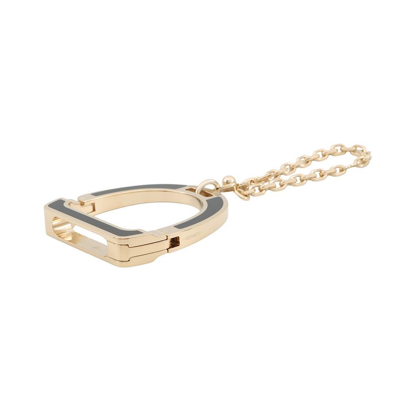 Hermes Glove Holder Ideal Black Champagne Gold Metal Gloves