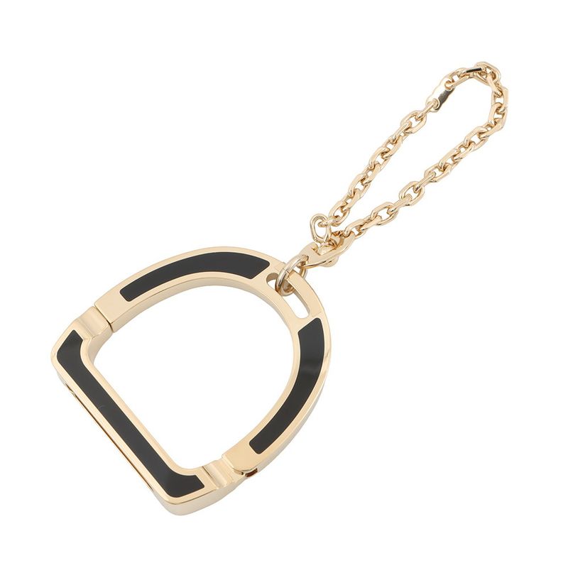 Hermes Glove Holder Ideal Black Champagne Gold Metal Gloves