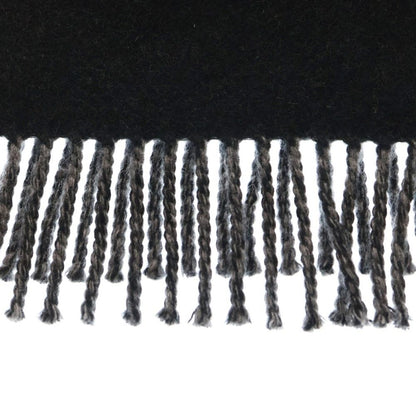 Louis Vuitton Escharp City Alps Logo Patch Fringe Muffler Stole Black