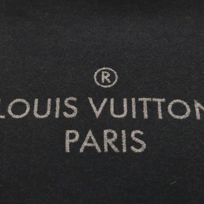 Louis Vuitton Escharp City Alps Logo Patch Fringe Muffler Stole Black