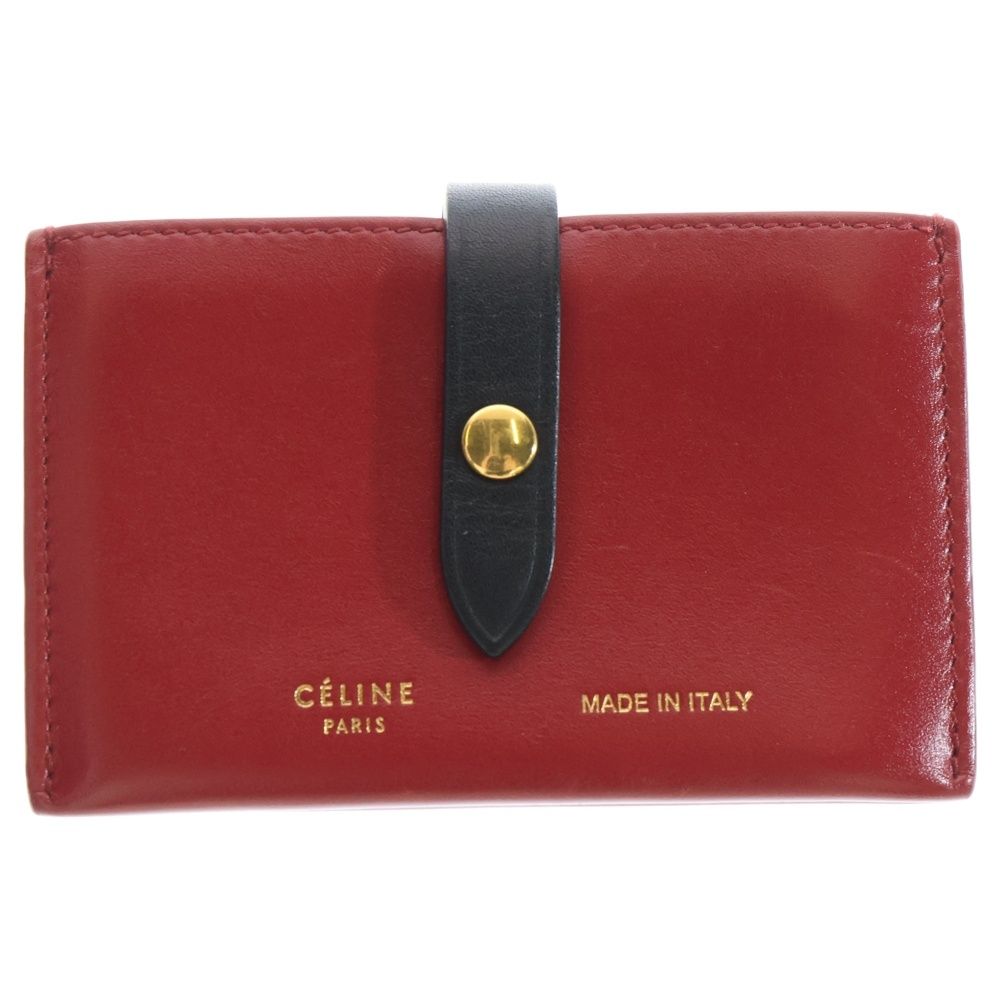 Celine Accordion Card Case Wallet Compact Wallet Business Card Holder Red X