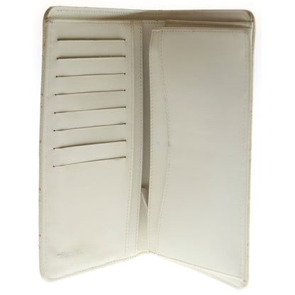 Chanel Flap Long Wallet Long Wallet Card Case Ivory White Caviar Skin Silver