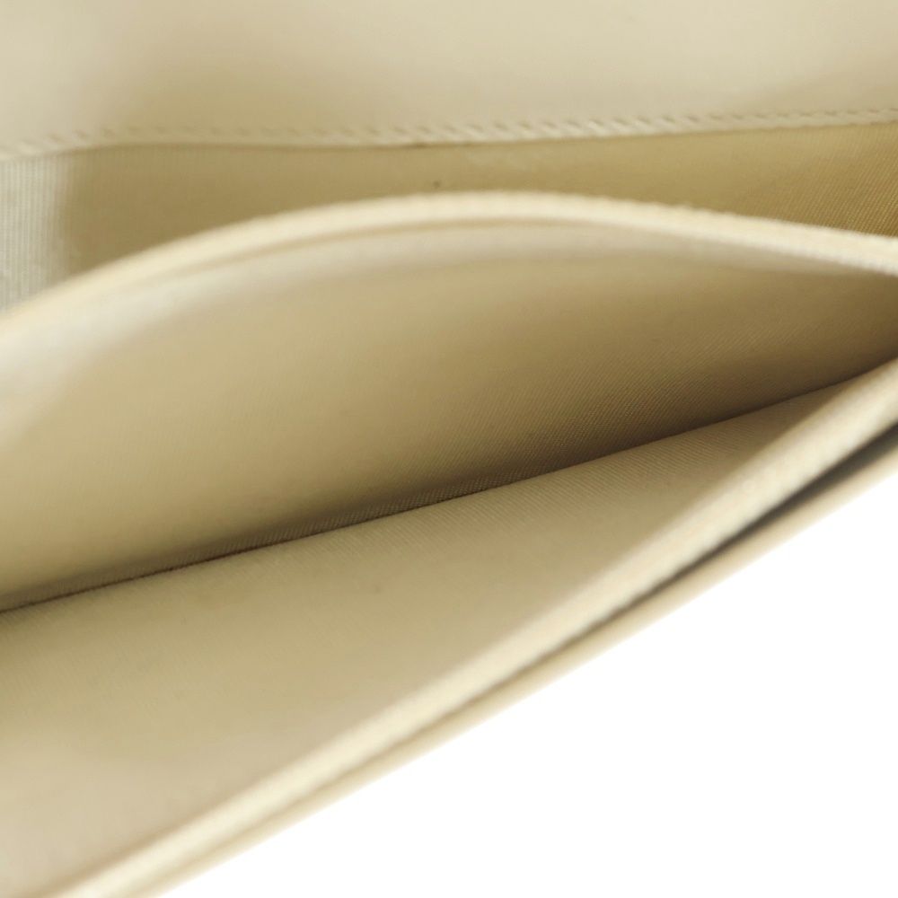 Chanel Flap Long Wallet Long Wallet Card Case Ivory White Caviar Skin Silver