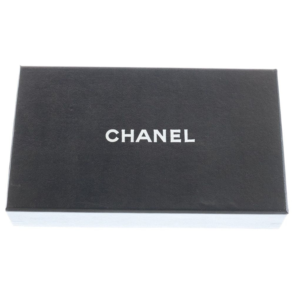 Chanel Flap Long Wallet Long Wallet Card Case Ivory White Caviar Skin Silver