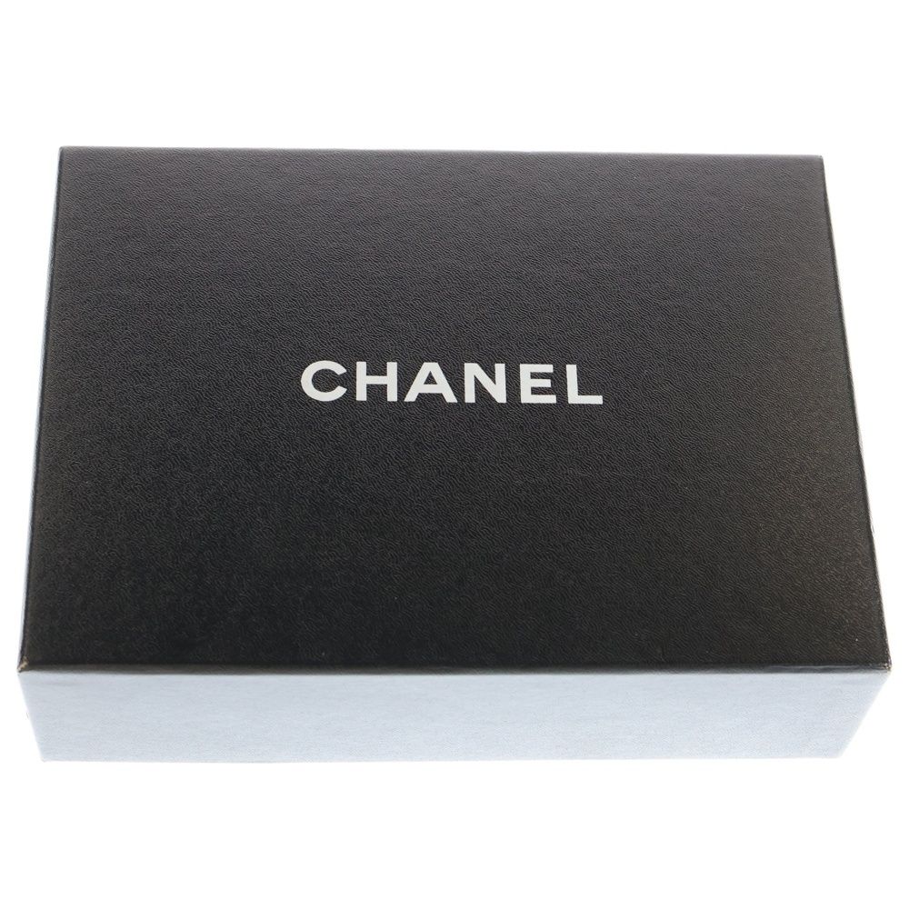 Chanel Classic Long Zip Wallet Long Wallet Card Case Black Lambskin Silver