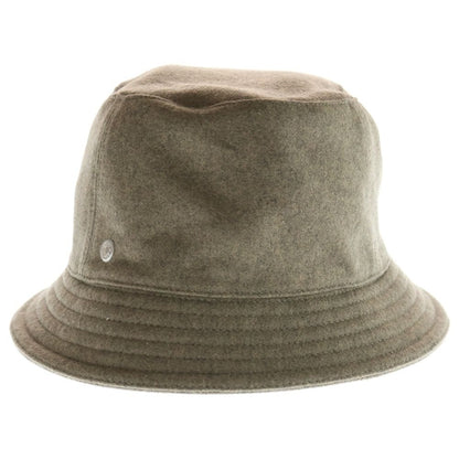 Hermes Bucket Hat Hat Cashmere Khaki Olive Brown Silver Hardware