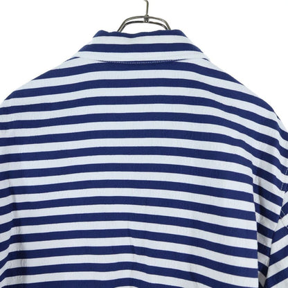 Gucci GG Cotton Jacquard Striped All Over Pattern Zip Up Jacket Navy/white