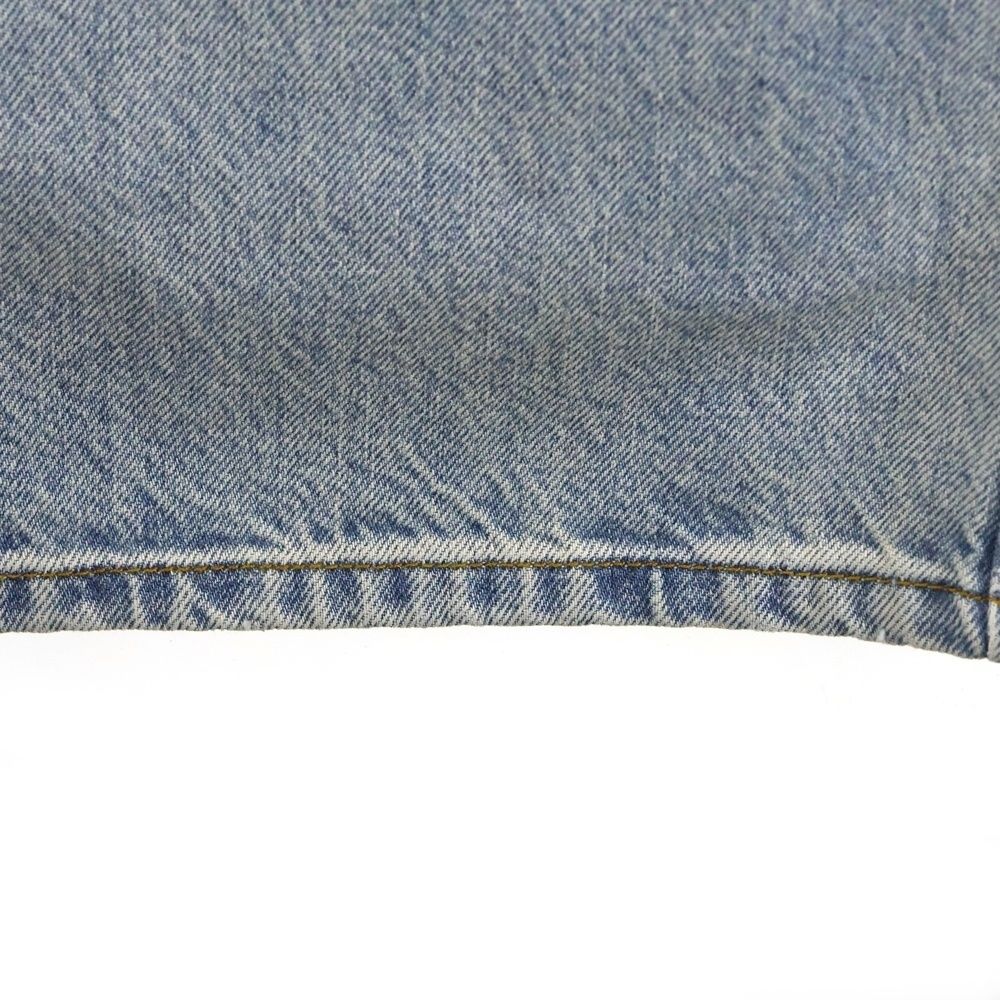 Gucci Contrast Panel Patent Leather Patch Distressed Straight Denim Pants Jeans