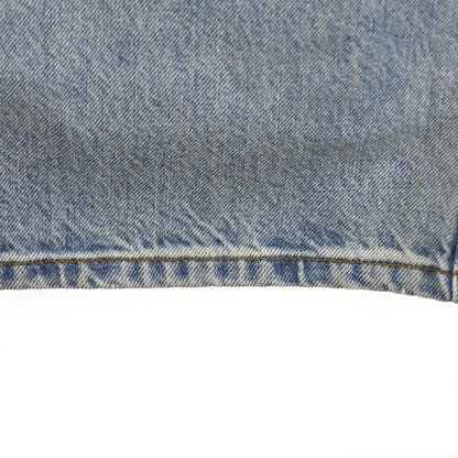 Gucci Contrast Panel Patent Leather Patch Distressed Straight Denim Pants Jeans