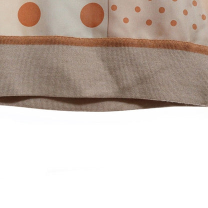 Hermes Twill Reine Dot Pattern Silk Scarf Switching Cashmere Crew Neck Long